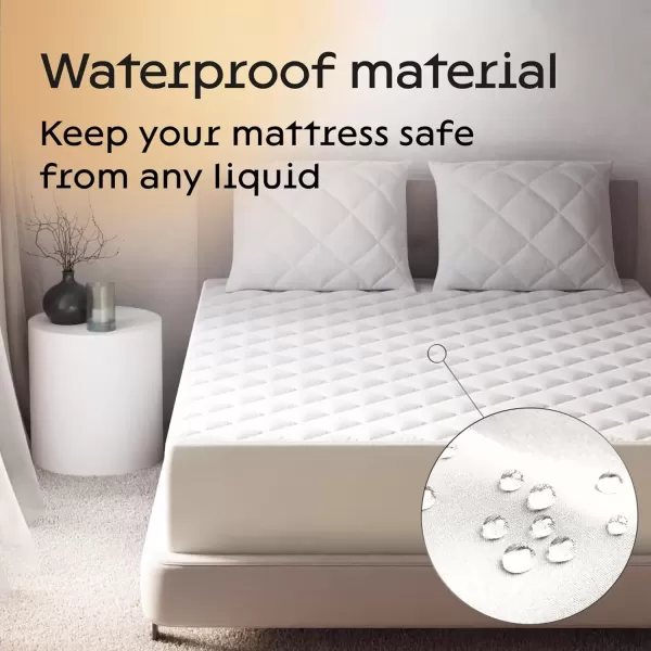 imageNiagara Waterproof Mattress Protector King 78x80 Cover Deep Pocket Breathable Noiseless 820Inches Bed Smooth Jersey Mattress Pad Cover Fully Ultra Thin PolyesterQueen