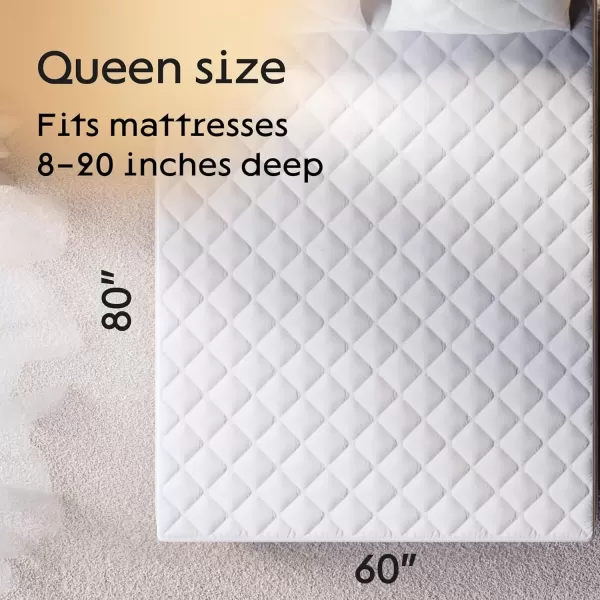 imageNiagara Waterproof Mattress Protector King 78x80 Cover Deep Pocket Breathable Noiseless 820Inches Bed Smooth Jersey Mattress Pad Cover Fully Ultra Thin PolyesterQueen