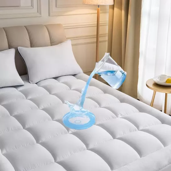 imageNiagara Waterproof Mattress Topper Twin  Microfiber Fabric Mattress Pad  Thick Breathable Pillow Top Mattress Pad for Back Pain Relief  Deep Pocket Fits 820 Inches Mattress 39x75 InchesTwin