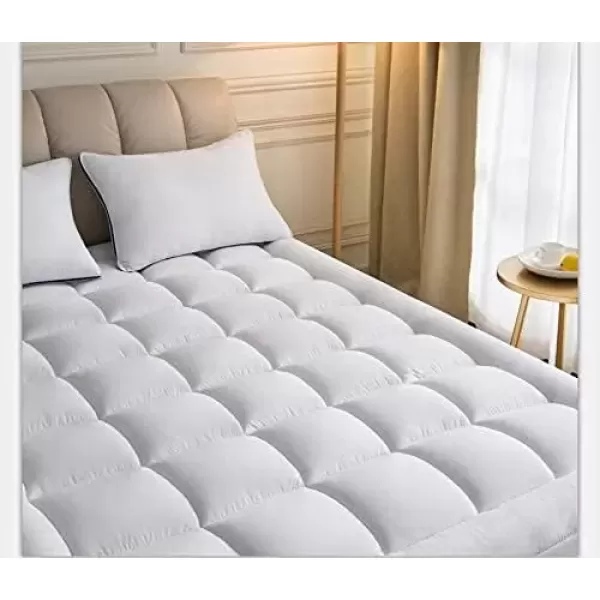 imageNiagara Waterproof Mattress Topper Twin  Microfiber Fabric Mattress Pad  Thick Breathable Pillow Top Mattress Pad for Back Pain Relief  Deep Pocket Fits 820 Inches Mattress 39x75 InchesQueen