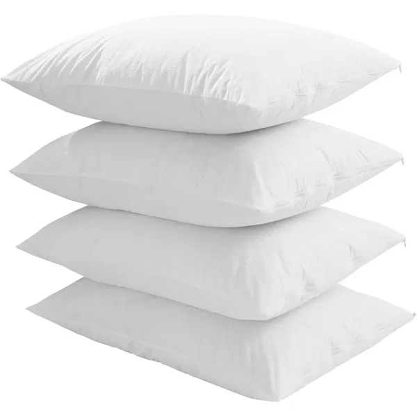 imageNiagara Waterproof Pillow Protectors Standard 4 Pack Cotton Terry 100 Waterproof Zippered White Pillow Encasement Washable Long Life Soft
