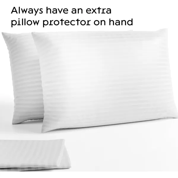 imageSet of 12 Pillow Protectors with Zipper Queen Size  100 Resistant to Stains Dust ampamp Dirt  Washable Covers for Increased Pillow LifespanKing
