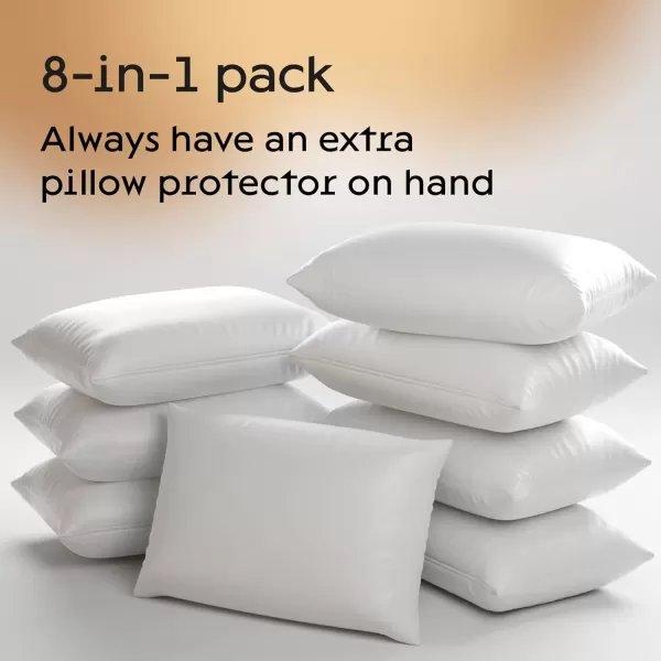 imageSet of 12 Pillow Protectors with Zipper Queen Size  100 Resistant to Stains Dust ampamp Dirt  Washable Covers for Increased Pillow LifespanKing
