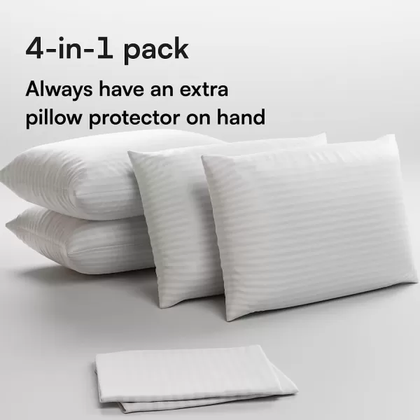 imageSet of 12 Pillow Protectors with Zipper Queen Size  100 Resistant to Stains Dust ampamp Dirt  Washable Covers for Increased Pillow LifespanKing