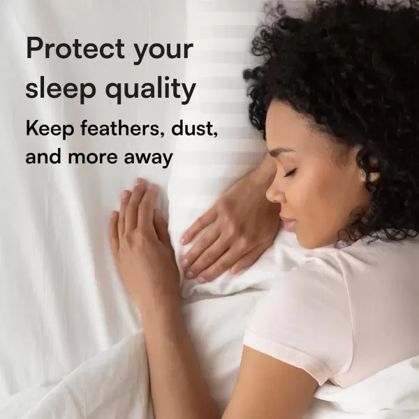 imageSet of 12 Pillow Protectors with Zipper Queen Size  100 Resistant to Stains Dust ampamp Dirt  Washable Covers for Increased Pillow LifespanKing