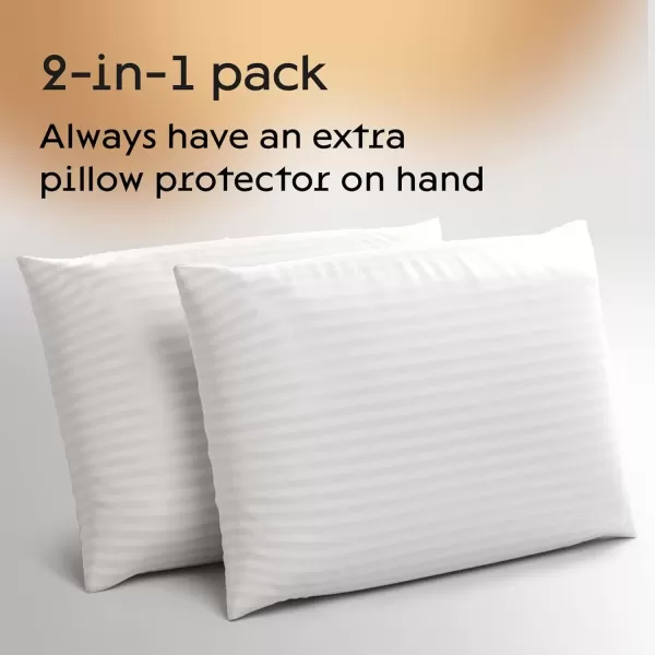 imageSet of 12 Pillow Protectors with Zipper Queen Size  100 Resistant to Stains Dust ampamp Dirt  Washable Covers for Increased Pillow LifespanQueen