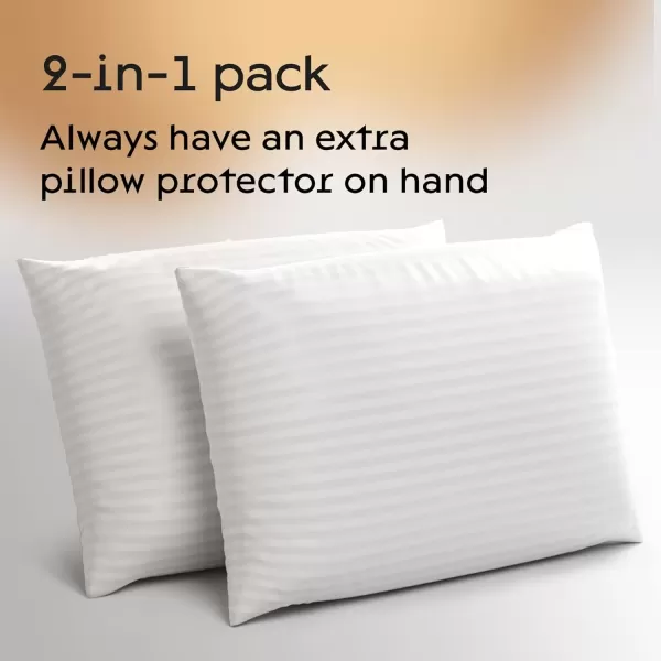 imageSet of 12 Pillow Protectors with Zipper Queen Size  100 Resistant to Stains Dust ampamp Dirt  Washable Covers for Increased Pillow LifespanStandard