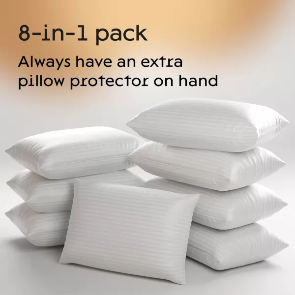 imageSet of 12 Pillow Protectors with Zipper Queen Size  100 Resistant to Stains Dust ampamp Dirt  Washable Covers for Increased Pillow LifespanStandard