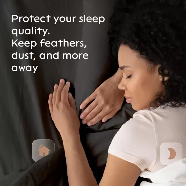 imageUltra Soft Pillow Protectors with Zipper Standard Size  Set of 4 Breathable Pillow Covers  100 Protection Against Stains Dust ampamp Dirt  Machine Washable GrayBlack