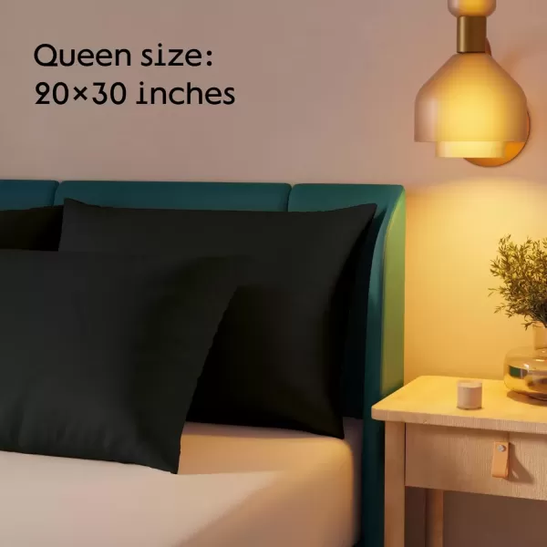 imageUltra Soft Pillow Protectors with Zipper Standard Size  Set of 4 Breathable Pillow Covers  100 Protection Against Stains Dust ampamp Dirt  Machine Washable GrayBlack