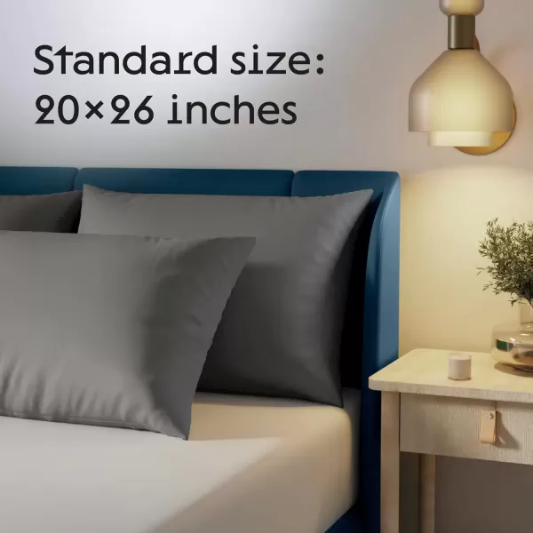 imageUltra Soft Pillow Protectors with Zipper Standard Size  Set of 4 Breathable Pillow Covers  100 Protection Against Stains Dust ampamp Dirt  Machine Washable GrayGray