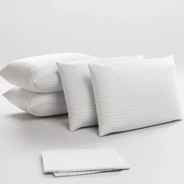 imageUltra Soft Pillow Protectors with Zipper Standard Size  Set of 4 Breathable Pillow Covers  100 Protection Against Stains Dust ampamp Dirt  Machine Washable GrayDark White