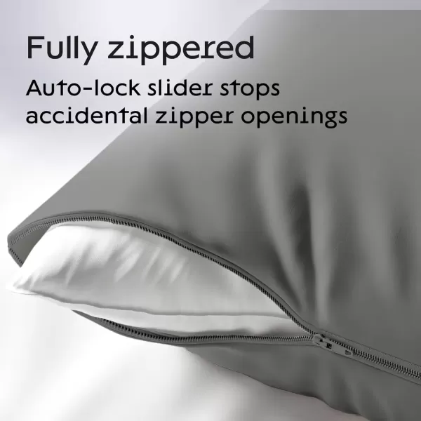 imageUltra Soft Pillow Protectors with Zipper Standard Size  Set of 4 Breathable Pillow Covers  100 Protection Against Stains Dust ampamp Dirt  Machine Washable GrayGray