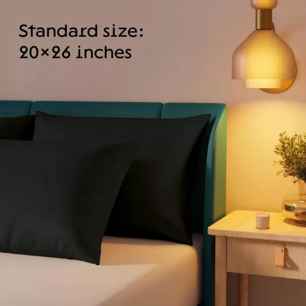 imageUltra Soft Pillow Protectors with Zipper Standard Size  Set of 4 Breathable Pillow Covers  100 Protection Against Stains Dust ampamp Dirt  Machine Washable GrayBlack