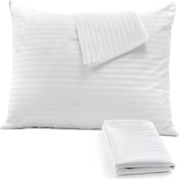 imageUltra Soft Pillow Protectors with Zipper Standard Size  Set of 4 Breathable Pillow Covers  100 Protection Against Stains Dust ampamp Dirt  Machine Washable GrayDark White