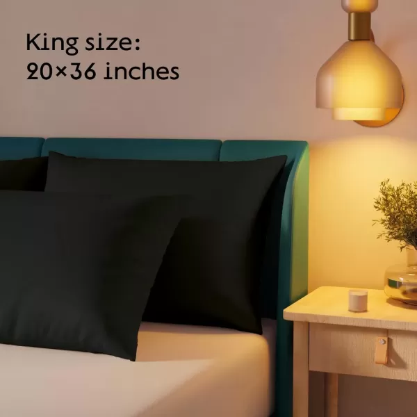 imageUltra Soft Pillow Protectors with Zipper Standard Size  Set of 4 Breathable Pillow Covers  100 Protection Against Stains Dust ampamp Dirt  Machine Washable GrayBlack
