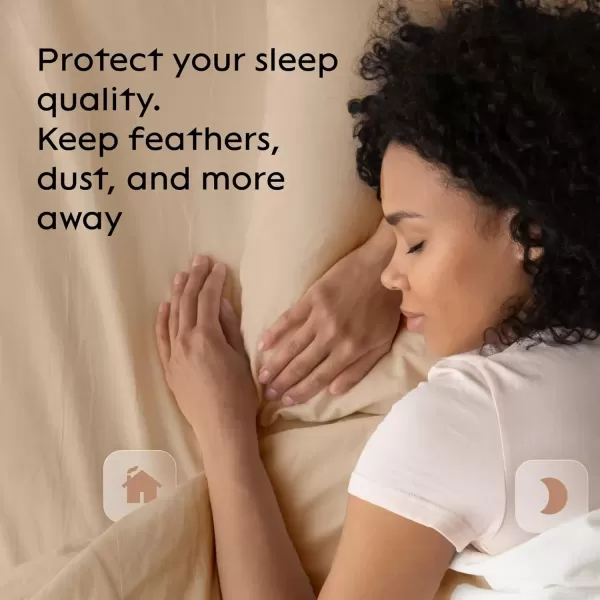 imageUltra Soft Pillow Protectors with Zipper Standard Size  Set of 4 Breathable Pillow Covers  100 Protection Against Stains Dust ampamp Dirt  Machine Washable GrayBeige