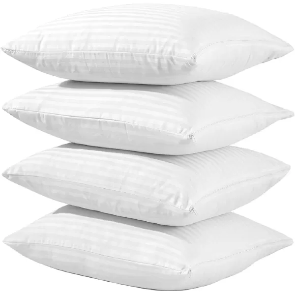 imageUltra Soft Pillow Protectors with Zipper Standard Size  Set of 4 Breathable Pillow Covers  100 Protection Against Stains Dust ampamp Dirt  Machine Washable GrayDark White