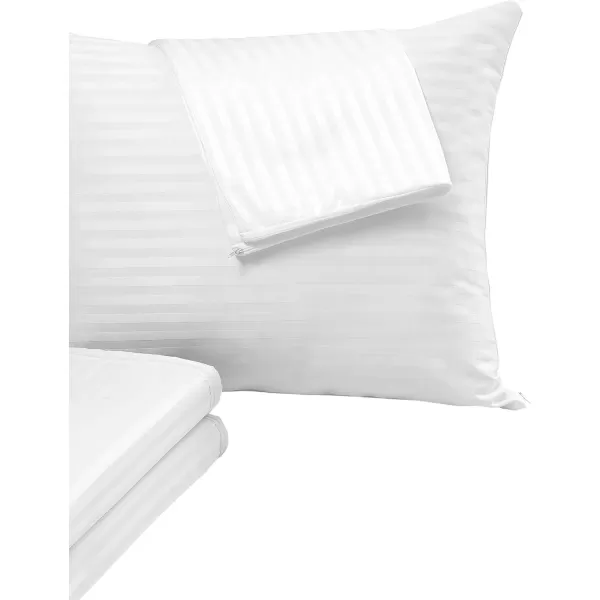 imageUltra Soft Pillow Protectors with Zipper Standard Size  Set of 4 Breathable Pillow Covers  100 Protection Against Stains Dust ampamp Dirt  Machine Washable GrayDark White