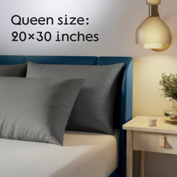 imageUltra Soft Pillow Protectors with Zipper Standard Size  Set of 4 Breathable Pillow Covers  100 Protection Against Stains Dust ampamp Dirt  Machine Washable GrayGray