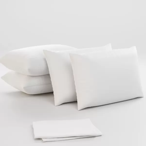 imageUltra Soft Pillow Protectors with Zipper Standard Size  Set of 4 Breathable Pillow Covers  100 Protection Against Stains Dust ampamp Dirt  Machine Washable GrayWhite