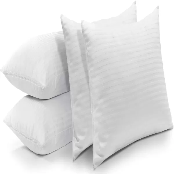 imageUltra Soft Pillow Protectors with Zipper Standard Size  Set of 4 Breathable Pillow Covers  100 Protection Against Stains Dust ampamp Dirt  Machine Washable GrayDark White