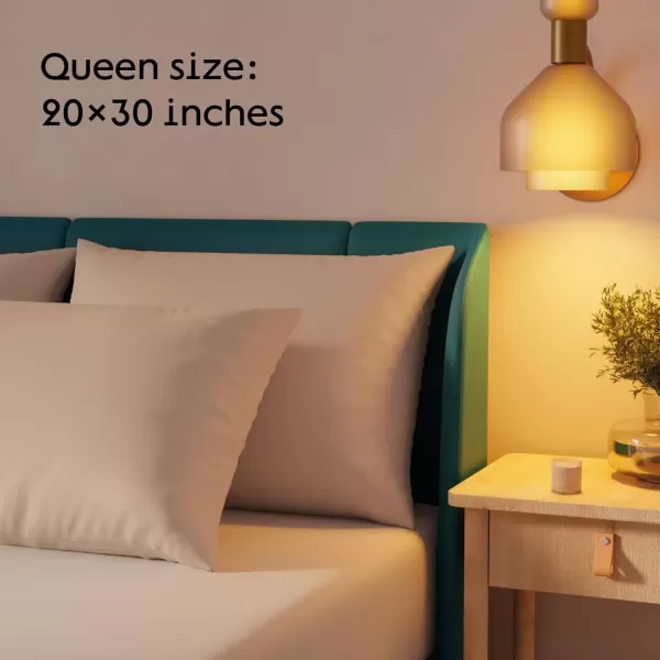 imageUltra Soft Pillow Protectors with Zipper Standard Size  Set of 4 Breathable Pillow Covers  100 Protection Against Stains Dust ampamp Dirt  Machine Washable GrayBeige