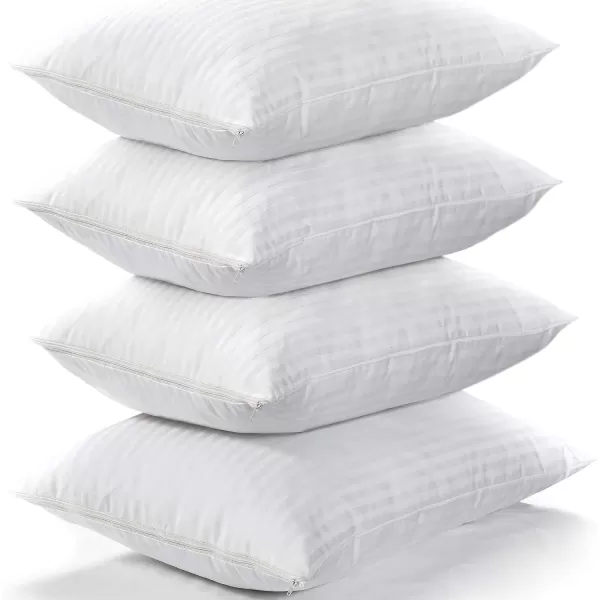 imageUltra Soft Pillow Protectors with Zipper Standard Size  Set of 4 Breathable Pillow Covers  100 Protection Against Stains Dust ampamp Dirt  Machine Washable GrayDark White