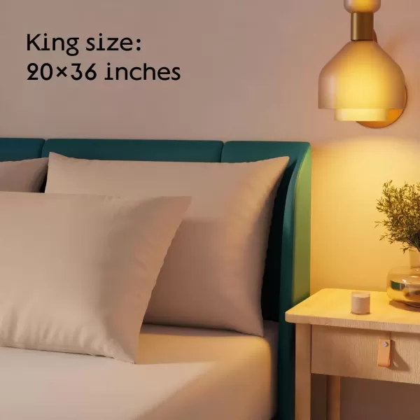 imageUltra Soft Pillow Protectors with Zipper Standard Size  Set of 4 Breathable Pillow Covers  100 Protection Against Stains Dust ampamp Dirt  Machine Washable GrayBeige