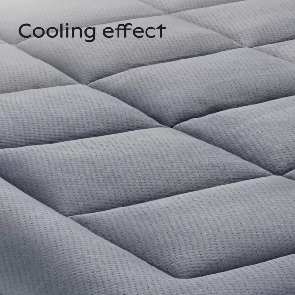 imageViscose Made from Bamboo Twin Mattress Topper  Thick Cooling Breathable Pillow Top Mattress Pad for Back Pain Relief  Deep Pocket Topper Fits 820 Inches Mattress WhiteGrey