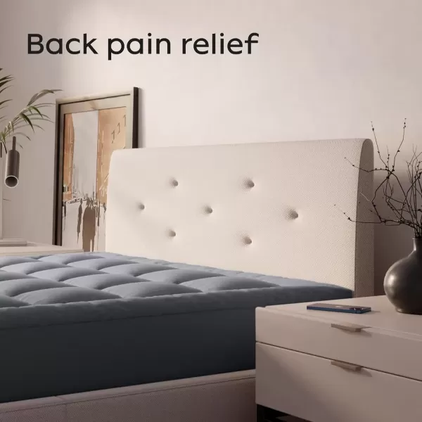imageViscose Made from Bamboo Twin Mattress Topper  Thick Cooling Breathable Pillow Top Mattress Pad for Back Pain Relief  Deep Pocket Topper Fits 820 Inches Mattress WhiteGrey