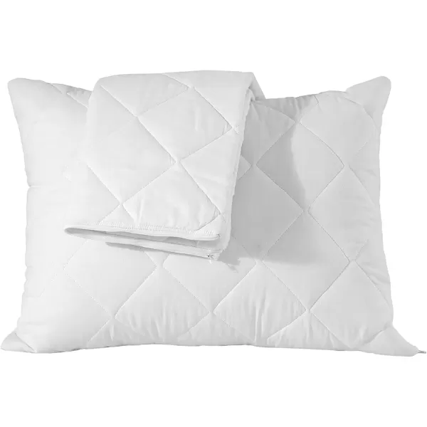 imageWaterproof Quilted Pillow Protectors King Ultra Soft Thick Pair 20x36 Inches Brushed Ultra Plush White Zippered Set of 2 Size EncasementQueen