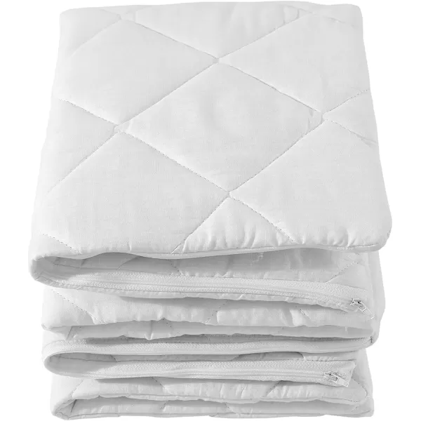 imageWaterproof Quilted Pillow Protectors King Ultra Soft Thick Pair 20x36 Inches Brushed Ultra Plush White Zippered Set of 2 Size EncasementQueen