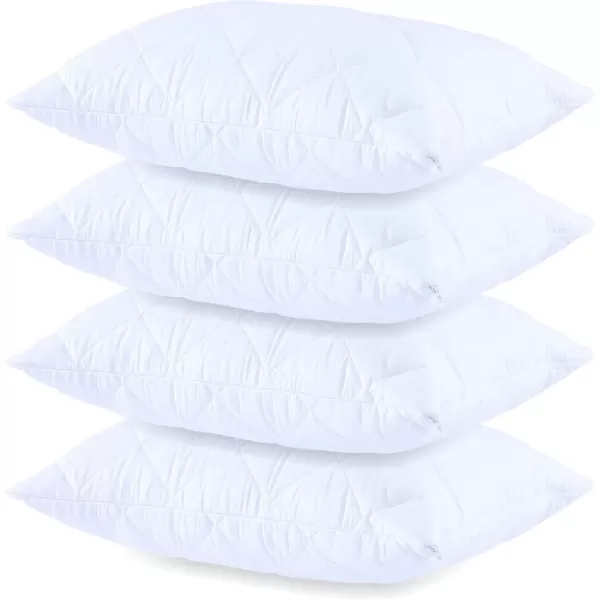 imageWaterproof Quilted Pillow Protectors King Ultra Soft Thick Pair 20x36 Inches Brushed Ultra Plush White Zippered Set of 2 Size EncasementQueen
