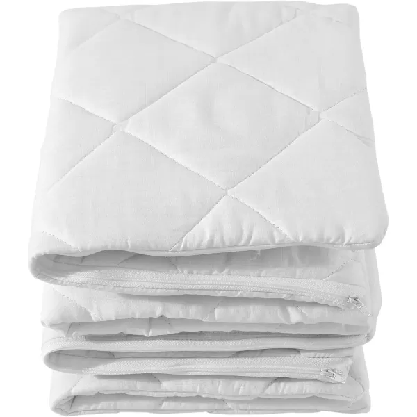 imageWaterproof Quilted Pillow Protectors King Ultra Soft Thick Pair 20x36 Inches Brushed Ultra Plush White Zippered Set of 2 Size EncasementStandard