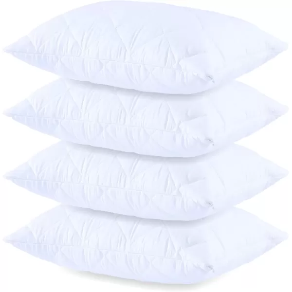 imageWaterproof Quilted Pillow Protectors King Ultra Soft Thick Pair 20x36 Inches Brushed Ultra Plush White Zippered Set of 2 Size EncasementStandard