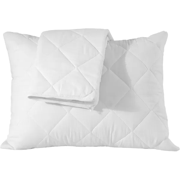 imageWaterproof Quilted Pillow Protectors King Ultra Soft Thick Pair 20x36 Inches Brushed Ultra Plush White Zippered Set of 2 Size EncasementStandard