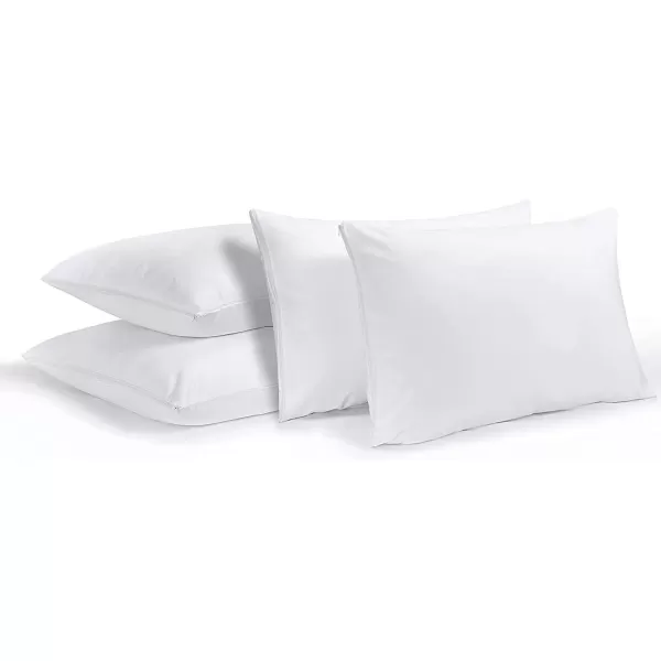 imageNiagara 8 Pack Waterproof Pillow Protectors King 20x36 Inches Smooth Zipper Premium Encasement Covers Quiet Cases Set WhiteQueen