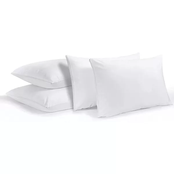 imageNiagara 8 Pack Waterproof Pillow Protectors King 20x36 Inches Smooth Zipper Premium Encasement Covers Quiet Cases Set WhiteQueen
