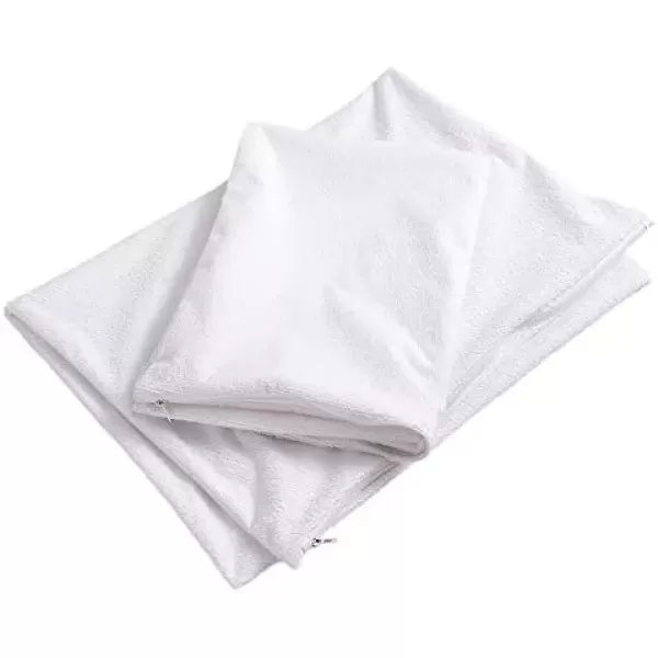 imageNiagara Waterproof Pillow Protectors Queen 4 Pack Cotton Terry 100 Waterproof Cooling Zippered Cotton White T Pillow Encasement Washable Long Life Soft BreathableKing