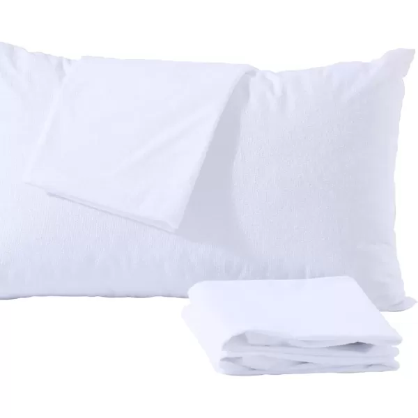 imageNiagara Waterproof Pillow Protectors Queen 4 Pack Cotton Terry 100 Waterproof Cooling Zippered Cotton White T Pillow Encasement Washable Long Life Soft BreathableKing