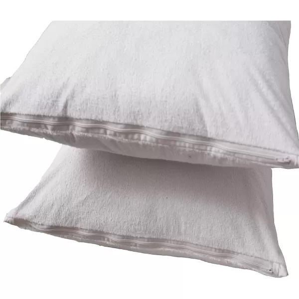 imageNiagara Waterproof Pillow Protectors Queen 4 Pack Cotton Terry 100 Waterproof Cooling Zippered Cotton White T Pillow Encasement Washable Long Life Soft BreathableKing