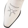 imageUacllcau Cowboy Boots for Women Western Boots Platform Knee High Cowgirl Boots Embroidered Chunky Heel Square Toe Pull Tab Mid Calf BootsWhite2