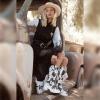 imageUacllcau Cowprint Western Boots for Women Cowboy Boots Embroidery Knee High Boots Pull Tab Round Toe Platform Boots