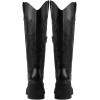imageUacllcau Cowboy Boots for Women Knee High Boots Embroidered Western Cowgirl Boots Chunky Heel Pull Tab Round Toe Mid Calf Boots