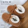 imageUacllcau Platform Mini Boots for Women Winter Boots Warm Faux Fur Lining Lace Up Ankle Boots for Women AntiSlip Short Snow Booties with Memory Foam Insole for Indoor ampamp OutdoorBrown