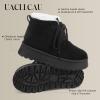 imageUacllcau Platform Mini Boots for Women Winter Boots Warm Faux Fur Lining Lace Up Ankle Boots for Women AntiSlip Short Snow Booties with Memory Foam Insole for Indoor ampamp OutdoorBlack