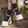 imageUacllcau Womens Platform Chunky Heel Pumps for Women Sexy Square Toe Ankle Rhinestones Strap Party High Heels Fashion Hot Pumps