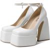 imageUacllcau Womens Platform Chunky Heel Pumps for Women Sexy Square Toe Ankle Rhinestones Strap Party High Heels Fashion Hot Pumps