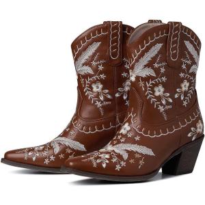 imageUacllcau Cowboy Boots for Women Embroidered Floral Cowgirl Boots Low Chunky Heel Western Boots Wedding Bride Dress Ankle Booties